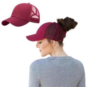 CZAPKA BEJSBOLÓWKA PONYTAIL OTWÓR NA WŁOSY KUCYK