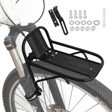 BAGAŻNIK ROWEROWY PRZEDNI DO ROWERU, PRZEDNI BAGAŻNIK ZE STOPU ALUMINIUM