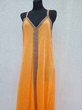 M/L PAPAYA MAXI RTNO FOLK SUKIENKA BOHO HIPPIE