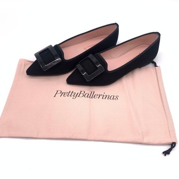 Buty damskie czarne zamszowe baleriny Pretty Ballerinas Angelis rozm 35,5