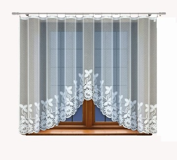 Gotowa firana żakardowa biała 130x300cm