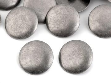 Guzik METALOWY płaszcz żakiet 25mm CIEMNY SREBRNY