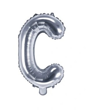 Balon foliowy Litera "C" 35cm, srebrny