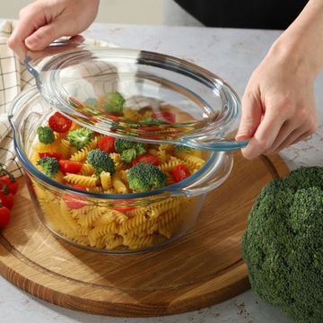 ПРОЧНАЯ ФОРМА С КРЫШКОЙ, 2,15 Л, МАЛЕНЬКАЯ, КРУГЛАЯ ДЛЯ ВЫПЕЧКИ