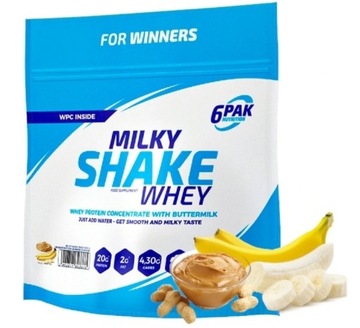 6PAK Milky Shake Whey 300g Masło orzechowe-banan