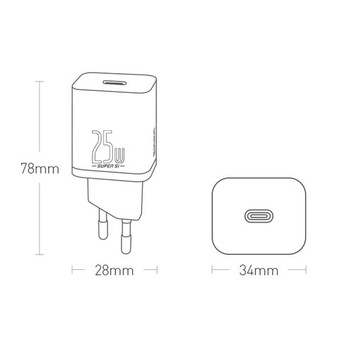 Зарядное устройство быстрой зарядки USB Type C мощностью 25 Вт для Samsung S24 | S24 Ультра