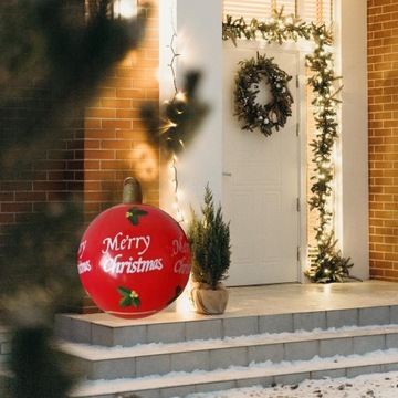 Большой надувной елочный шар на открытом воздухе, рождественские украшения, счастливого Рождества