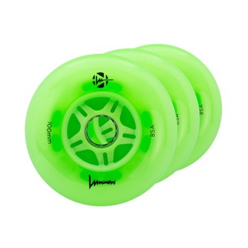 Kółka świecące do rolek Seba FR LUMINOUS 100mm 85A 3szt Green apple glow