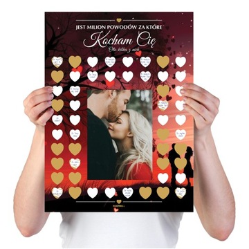 MILION POWODÓW ZA KTÓRE KOCHAM CIĘ MIŁOŚĆ PLAKAT ZDRAPKI KUPONY VOUCHER DIY