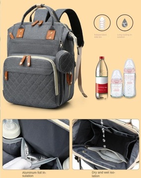 СУМКА ДЛЯ КОЛЯСКИ, РЮКЗАК-ОРГАНИЗАТОР ДЛЯ МАМА, ПАПА 3в1