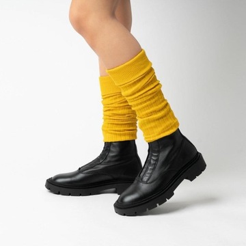 Getry damskie bawełniane Steven ŻÓŁTE