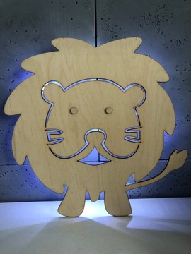 LAMPKA NOCNA LEW NA BATERIE LED Zwierzę