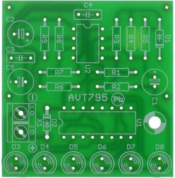 Biegnące światełko, AVT795 PCB