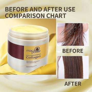 Kolagenowa maska do włosów do pielęgnacji i naprawy włosów puszących się i