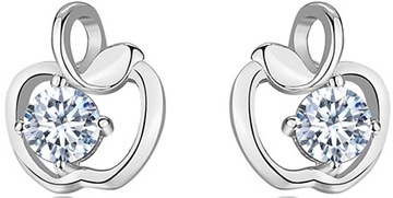 СЕРЕБРЯНЫЕ СЕРЬГИ 925 ПРОБЫ ДЛЯ ДЕВОЧКИ-ЯБЛОКА