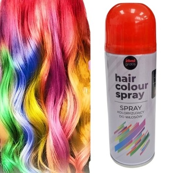 Spray koloryzujący farba do włosów CZERWONY 1SZT