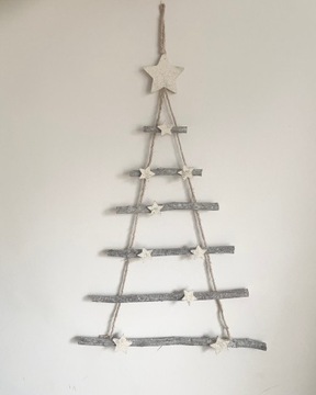 Новогодняя подвесная елка из дерева, 65 см.