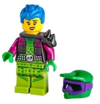 K7*LEGO KOBIETA KASKADER MOTOCYKLISTKA RAZE KASK WŁOSY, NOWA