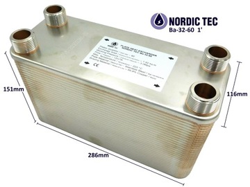 ТЕПЛООБМЕННИК 60-пластинчатый NORDIC 130кВт + ИЗОЛЯЦИЯ