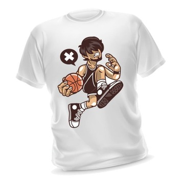 T-shirt śmieszna koszulka sportowa z nadrukiem do KOSZYKÓWKI