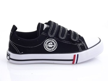 Trampki dziecięce American Club rzepy czub z gumy r. 38 czarny r./32-41/