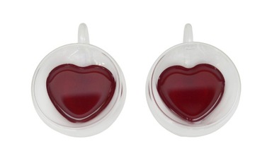 ТЕРМАЛЬНЫЕ СТЕКЛА СЕРДЦЕ 250мл НАБОР НА ДЕНЬ СВЯТОГО ВАЛЕНТИНА.