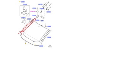 FORD GALAXY 06- S-MAX LIŠTA OKNO PŘEDNÍ PRAVÁ