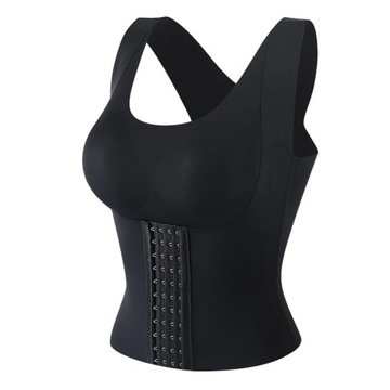 Women Breathable Shapewear Solid Color 4 in 1 Front Buckle Chest Support Ve