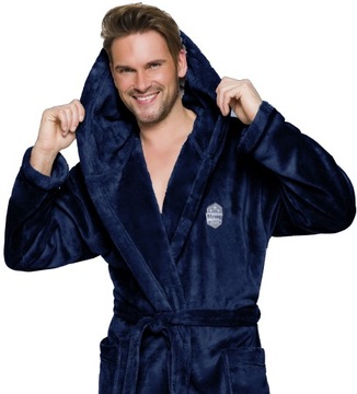 ALEX ДЛИННЫЙ ТЕПЛЫЙ МУЖСКОЙ ХАЛАТ С КАПЮШОНОМ XXL