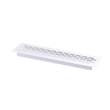 ALUMINIOWA MEBLOWA KRATKA WENTYLACYJNA DO MEBLI METALOWA 60x245 mm - BIAŁA