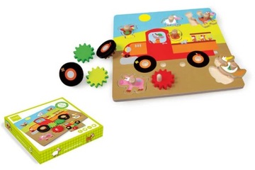 PUZZLE Z UCHWYTEM SAMOCHÓD NA FARMIE 18m+ SCRATCH