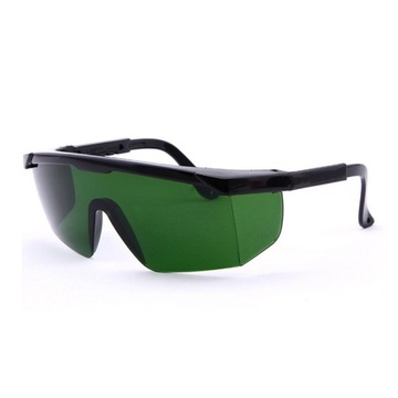 OKULARY OCHRONNE ZIELONE Z ETUI OCHRONA: DO DEPILACJI LASEROWEJ LASERA IPL.