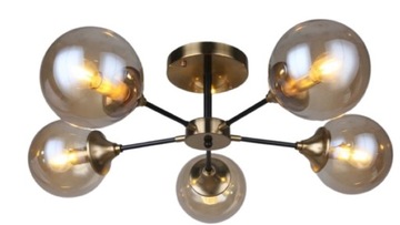 Szklana Lampa Wisząca Sufitowa Żyrandol KULA LED
