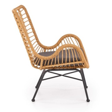 Стул сада террасы для балкона Rattan Garden Metal Boho Ikaro