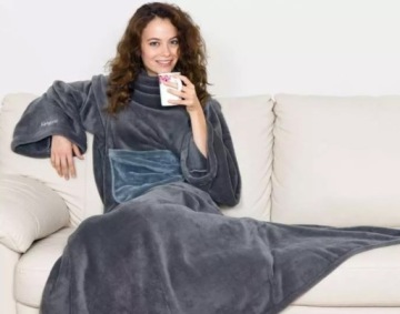 ПРЕМИУМ ТЁПЛОЕ ОДЕЯЛО С РУКАВАМИ И КАРМАНОМ PLED KN