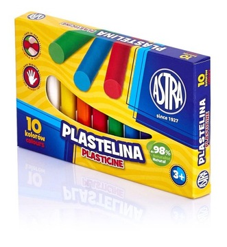 PLASTELINA 10 KOLORÓW ASTRA OKRĄGŁA