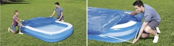 БОЛЬШОЙ СЕМЕЙНЫЙ НАДУВНОЙ САДОВЫЙ БАССЕЙН ДЛЯ ДЕТЕЙ 262x175 + КРЫШКА ДЛЯ БАССЕЙНА