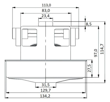 Турбинный двигатель мощностью 2000 Вт пылесоса Philips Electrolux