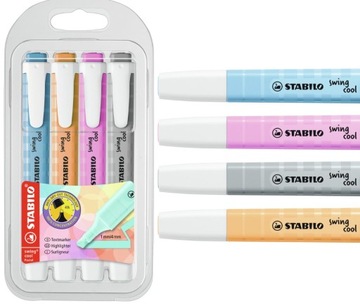 Zakreślacze Stabilo Swing Cool pastel etui 4 kol