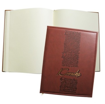 Хроніка з екошкіри, B4, 100 карток, пошита, вертикальна