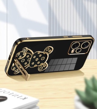 ETUI GLAMOUR DO XIAOMI REDMI NOTE 12 PRO 5G MIŚ BEAR UCHWYT SILIKON + SZKŁO