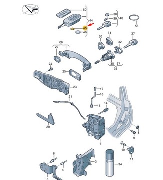 VOLKSWAGEN 3C0837891A ZNAK KLÍČ