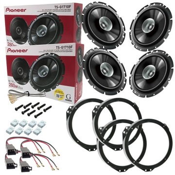 4 głośniki samochodowe PIONEER do Opel Vectra C Signum dystanse PRZÓD + TYŁ