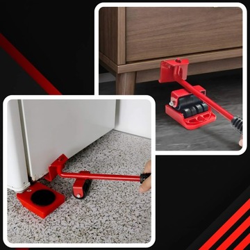 Podnośnik zestaw do transportu przesuwania podnoszenia mebli 150kg rolki