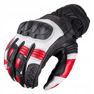 SKÓRZANE RĘKAWICE MOTOCYKLOWE WOLF BANDIT RED L