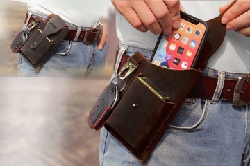 КОЖАНАЯ КОБУРА ДЛЯ ТЕЛЕФОНА ПОЯСНАЯ СУМКА СУМКА