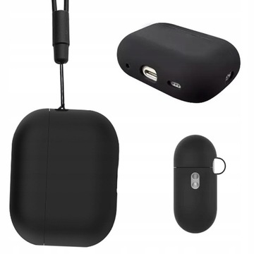 AIRPODS PRO 2 GEN ETUI POKROWIEC DO APPLE OCHRONNE ODPORNE SILIKONOWE CZERŃ