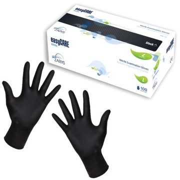 Rękawiczki jednorazowe nitryl Zarys easyCARE r.L czarne 100szt w opakowaniu