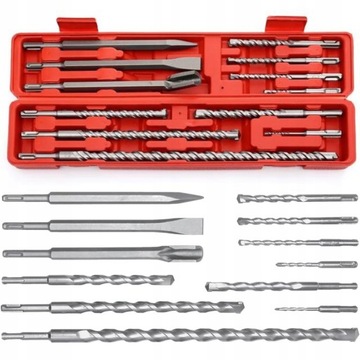 VOREL ZESTAW WIERTEŁ DŁUT MŁOTOWIERTARKI SDS+ 12CZ