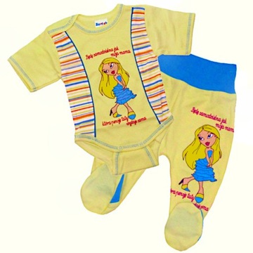 Komplet ze Śmiesznym Napisem o Mamie i Tacie r. 56